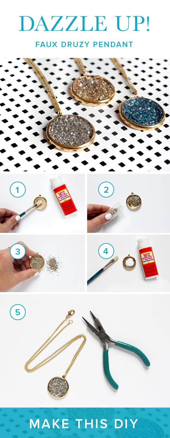 DIY Faux Druzy Necklace | Pinterest Challenge